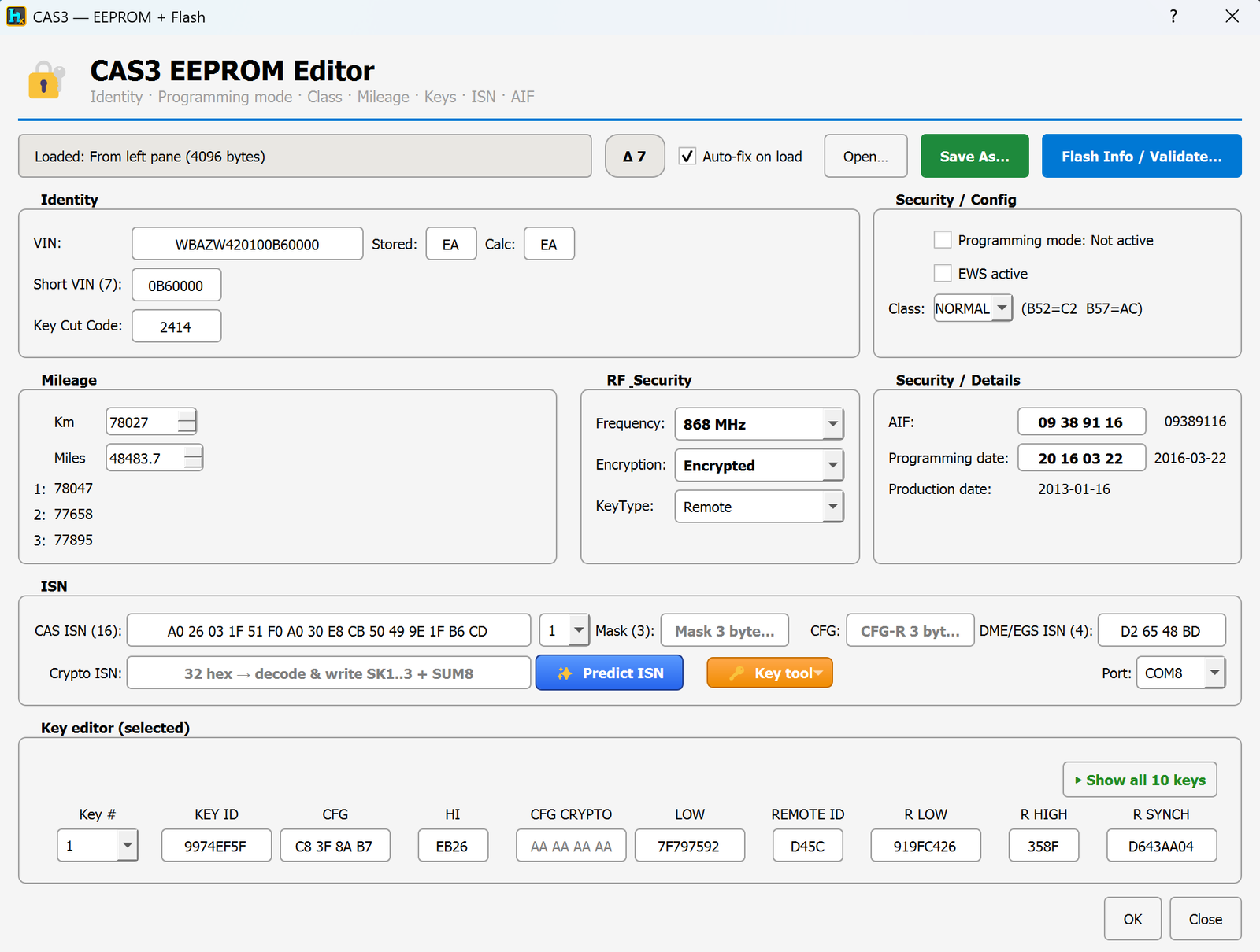 CAS3 EEPROM Editor