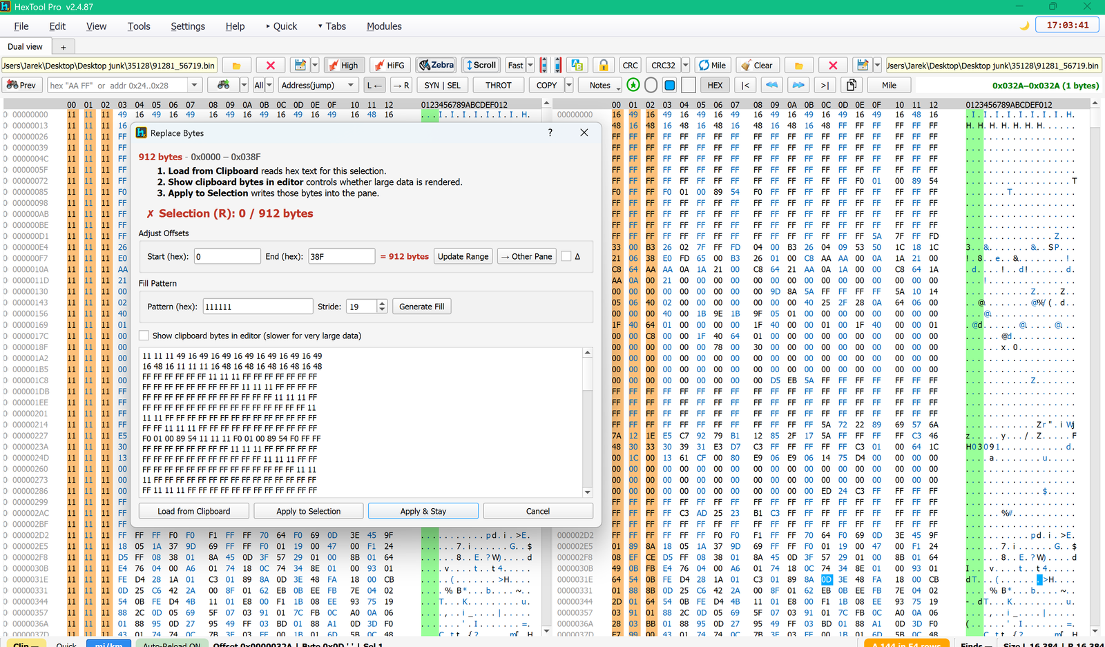 Fill Pattern with a stride generating a spaced-out pattern