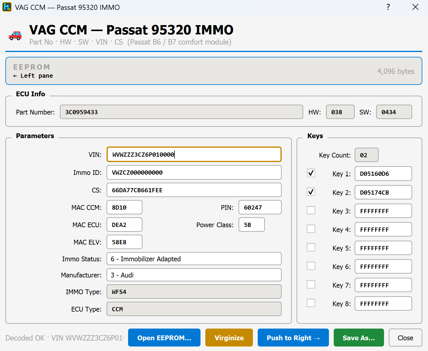 VAG CCM Editor